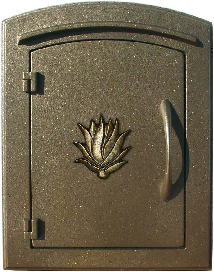 Qualarc MAN-1406-BZ Manchester Column Mount Mailbox with"Decorative Agave Logo" in Bronze
