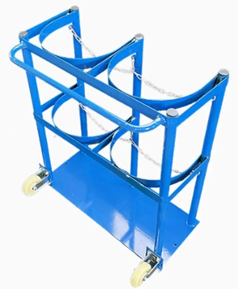 Oxygen Tank Holder Universal Gas Cylinder Cart Trolley, Portable Rolling Oxygen Tank Cart