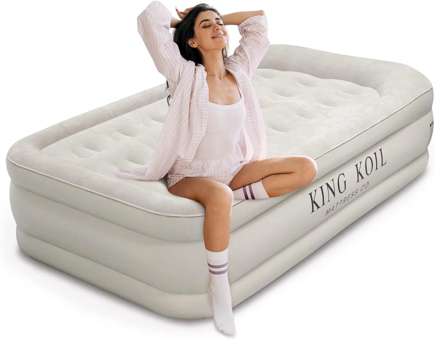 King Koil 20in Twin Air Mattress with Built-in Pump
