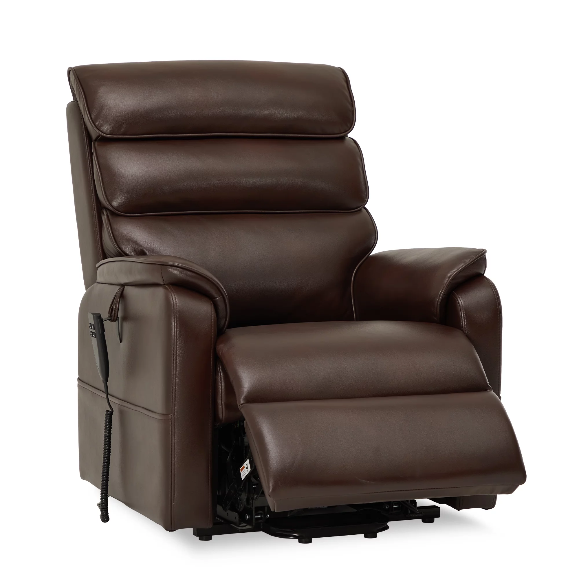 Dual Motor Lift Recliner with Massage Heating (Brown Faux Leather-9188)