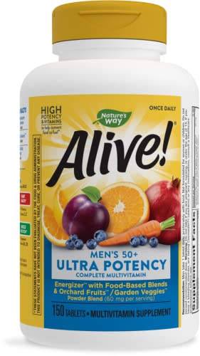 Nature's Way Alive! Men’s 50+ Daily Ultra Potency Complete Multivitamin, Gluten-Free, 150 Tablets - Kansas Nuitrition - HNZSDS