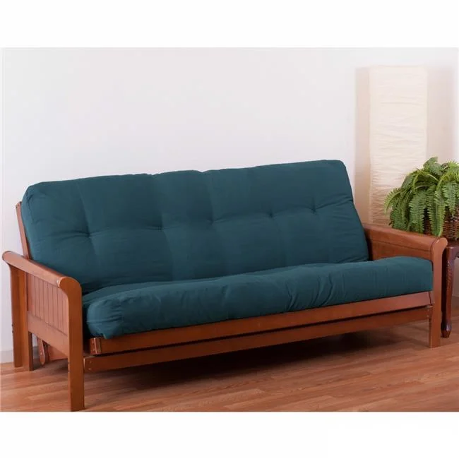7 in. Renewal Twill Queen Size Futon Mattress. Indigo