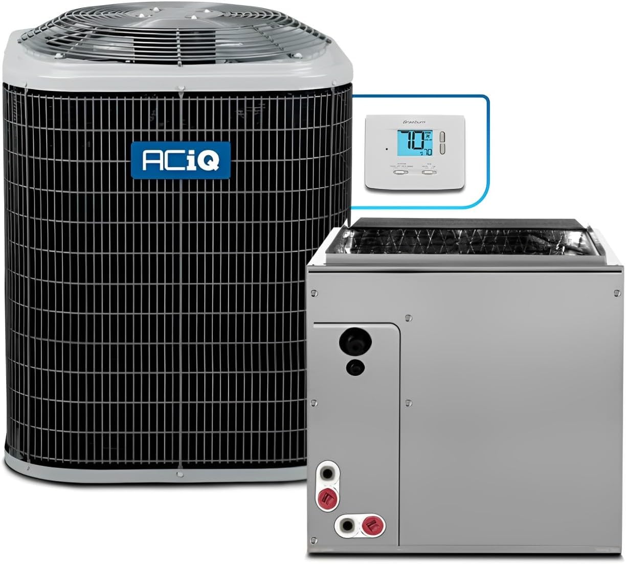 14.3 SEER2 3 Ton Single Stage Air Conditioner Condenser & 21" Width Multi-Positional Evaporator Cased Coil w/Thermostat | 36