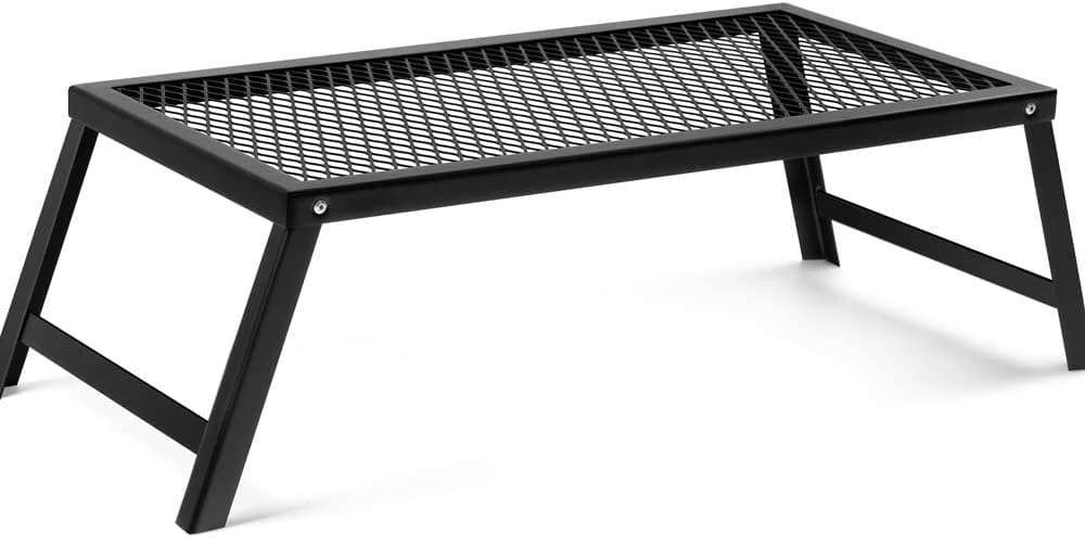 Folding Campfire Grill Heavy Duty Steel Grate with Legs Portable Over Fire Camp Grill for Outdoor Cooking Grill Traveling Picnic, Black