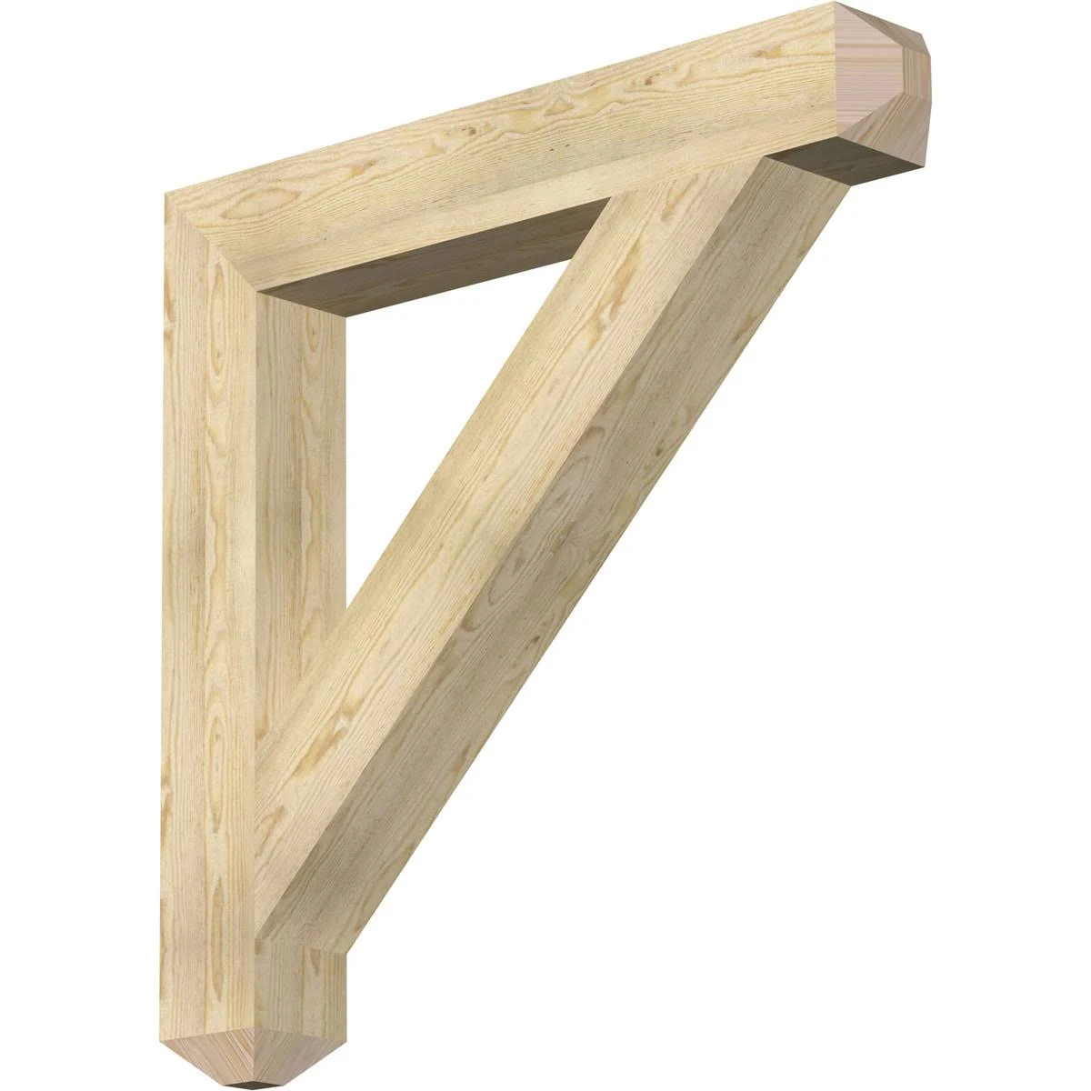 Ekena Millwork BKT06X42X42TRA04RDF 6x22W x 42x22D x 42x22H Traditional Craftsman Rough Sawn BRACKET, Douglas Fir