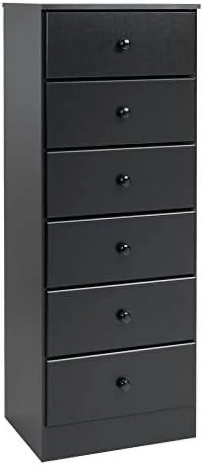 HOOMHIBIU 52" Tall 6 Drawer Lingerie Chest/ Chest with Wood Knobs in Black
