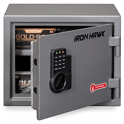 Iron Hawk Fireproof Document Box Combination Safe - Fireproof Safe - Fire Proof Safe Boxes For Home - Fireproof Wall Safe - Fireproof Lock Box