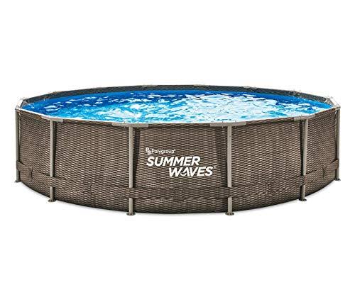 Summer Waves 14& x 36x22 Active Metal Frame Above Ground Pool Ladder Pump u0026 Filter