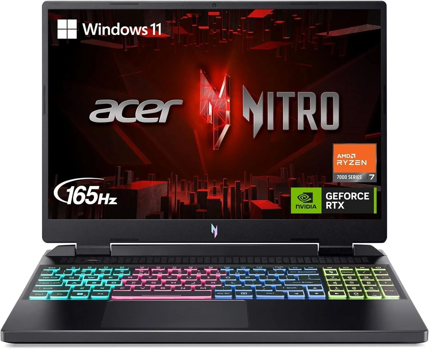 Acer Nitro 16 Gaming Laptop | AMD Ryzen 7 7840HS OctaCore CPU | NVIDIA GeForce RTX 4060 Laptop GPU | 16" WUXGA 165Hz IPS Display | 16GB DDR5 | 1TB