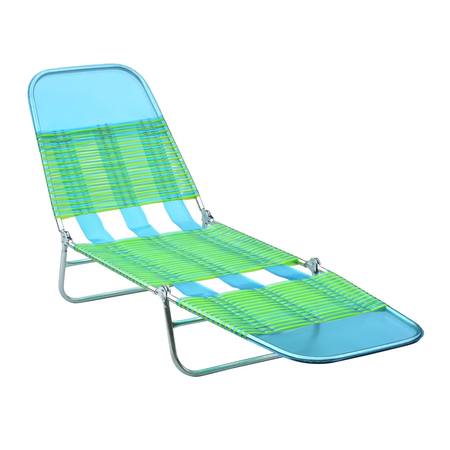 Mainstays Folding Beach Jelly Lounge, Blue & Lime Green - Curated Treasures Market