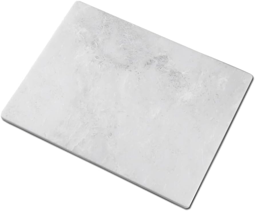 Soulscrafts Natural Bianco Carrara Marble Cheese Pastry Board and Cutting Board 16x12x0.5 Inch Pack of 2