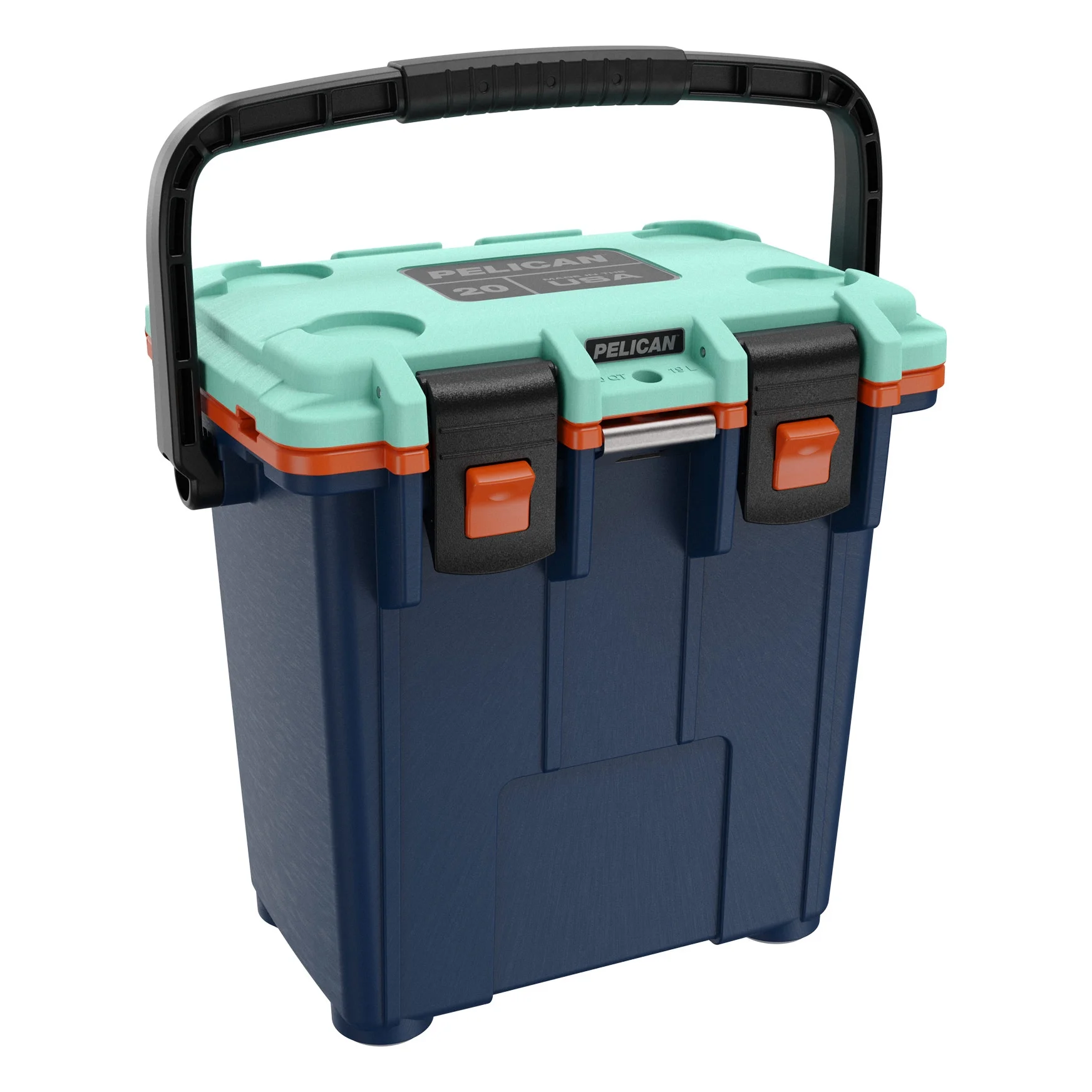 Pelican 20QT Elite Cooler Extreme Ice Retention Pacific Blue Orange Seafoam