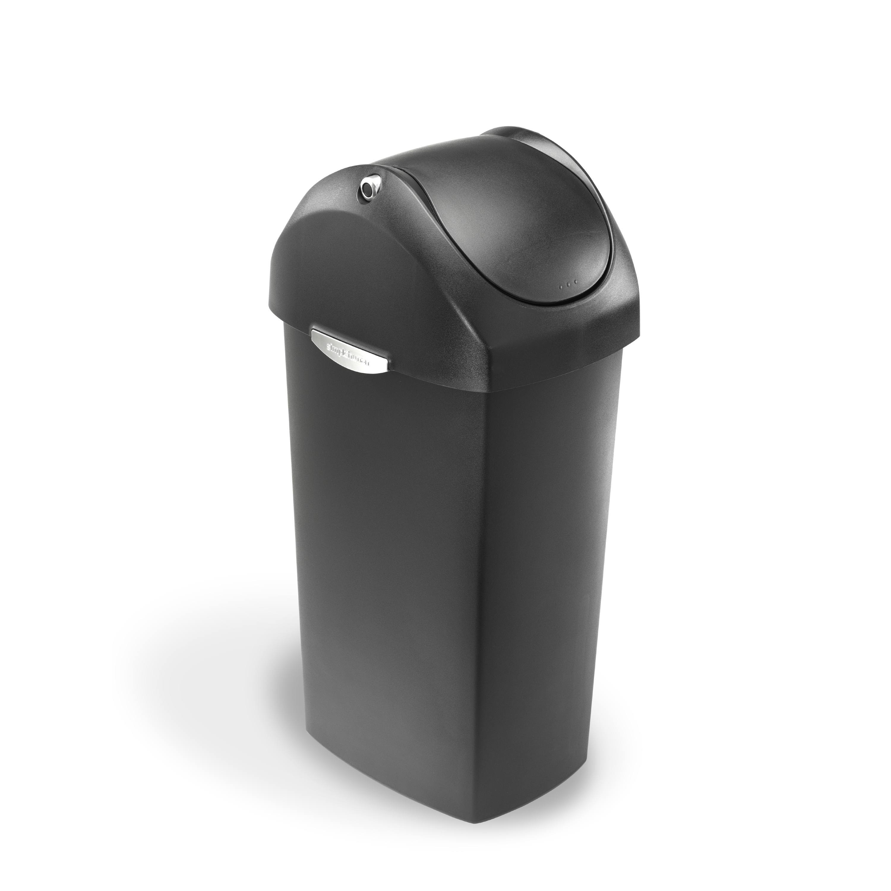Simplehuman - Trash can - swing lid - 15.9 gal - plastic - gray