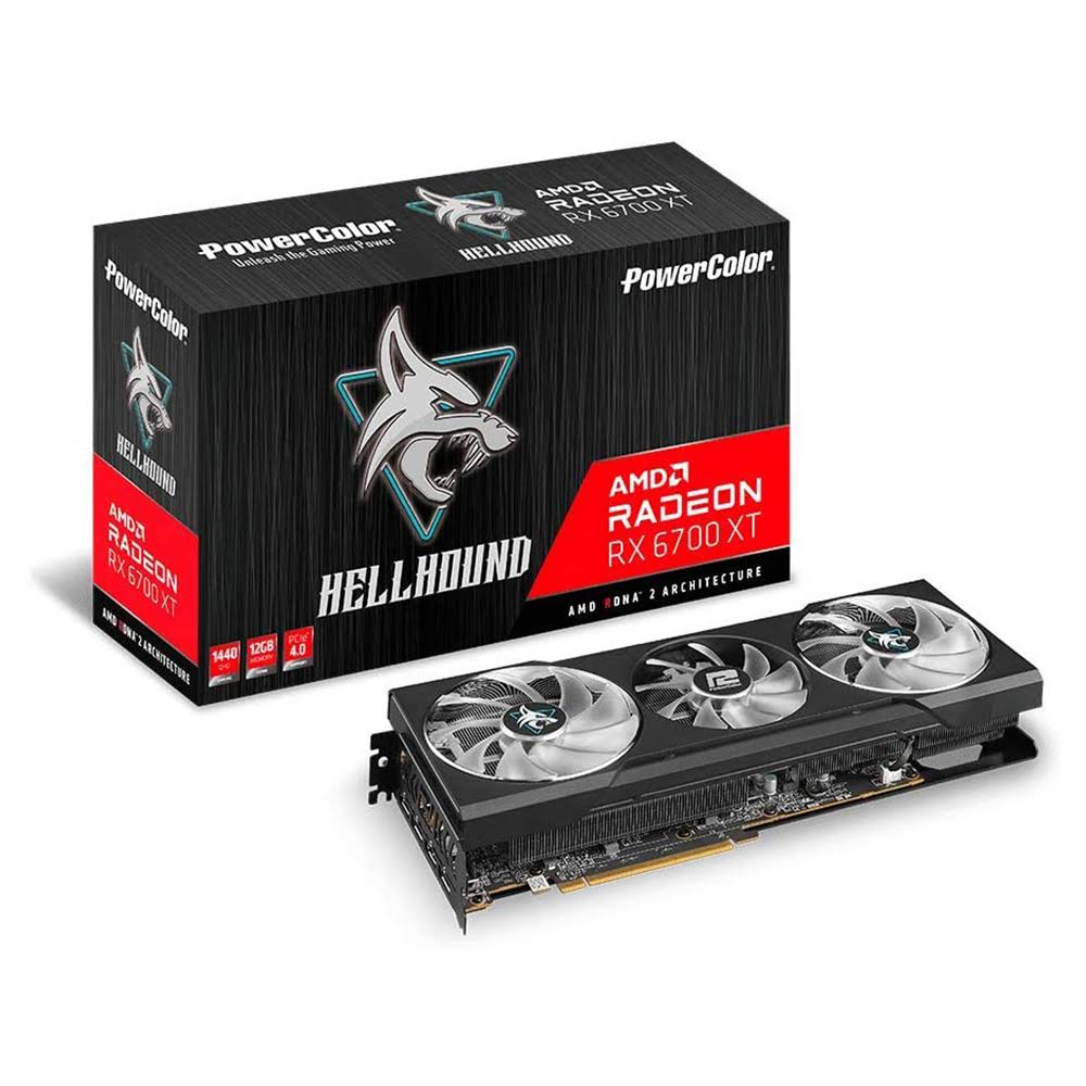 POWERCOLOR Hellhound AXRX 6700XT 12gbd6-3dhl AMD Radeon RX 6700 XT Gaming Graphics Card