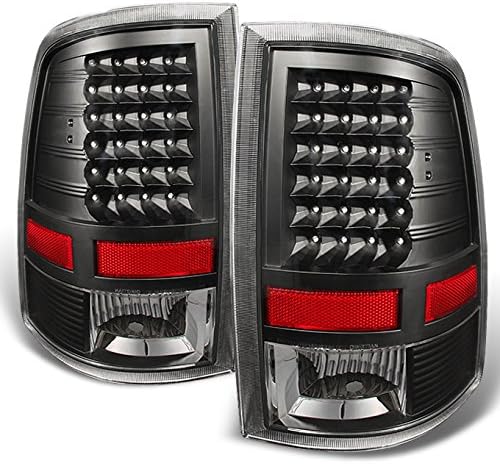 AKKON - Fits Black Smoked 2009-2018 Dodge Ram 1500 10-18 Ram 2500 3500 Pickup Truck LED Tail Lights Driver+Passenger Pair Set
