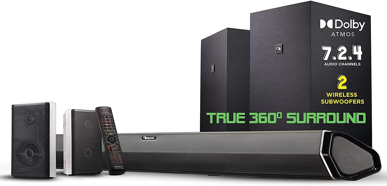 Nakamichi Shockwafe Pro 7.1.4 Channel 600W Dolby Atmos/DTS:X Soundbar with 8" Wireless Subwoofer