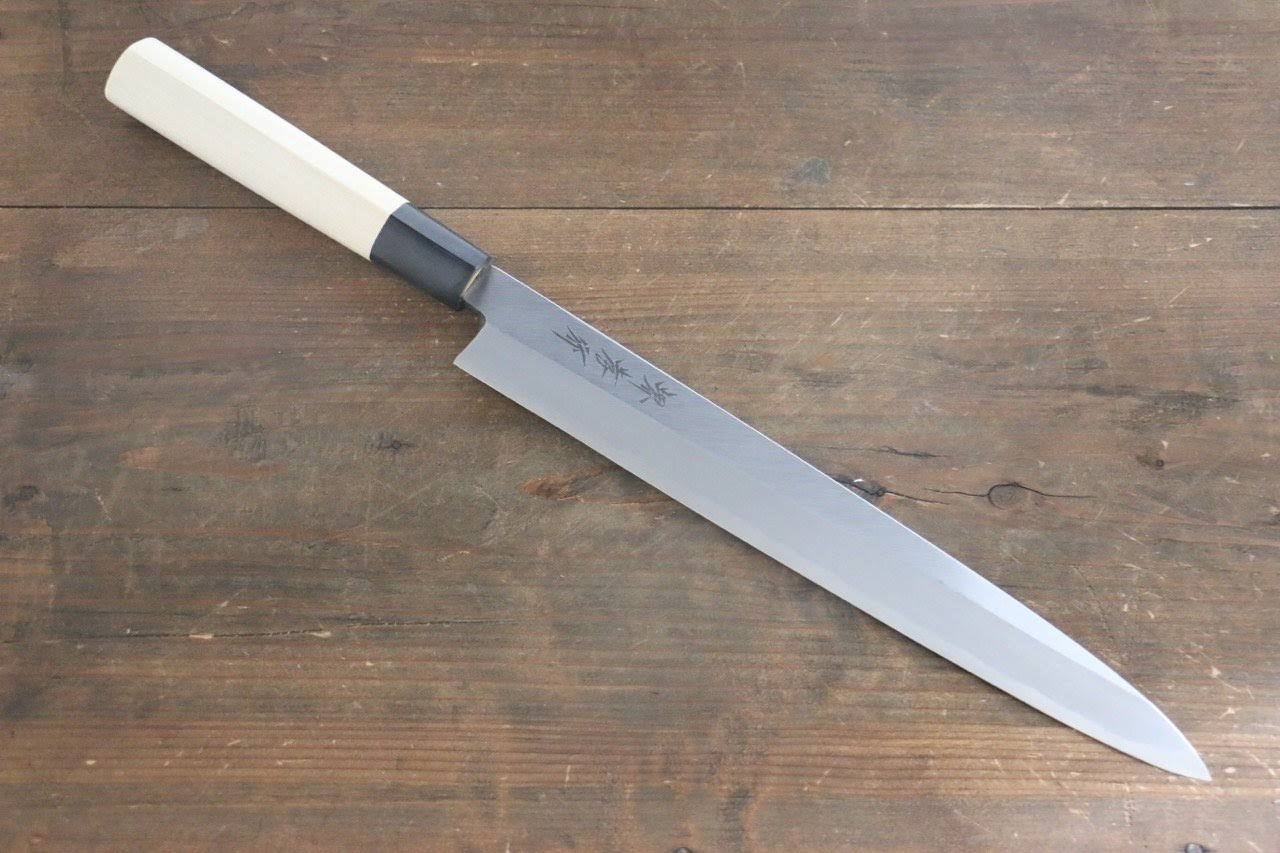 Sakai Takayuki Kasumitogi White Steel Yanagiba Japanese Knife Magnolia Handle