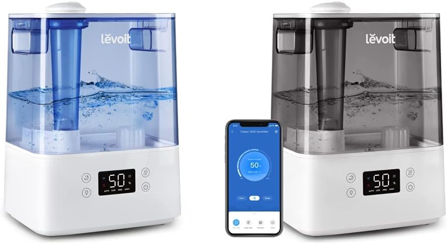 LEVOIT Humidifiers, Blue & Humidifiers for Bedroom Large Room Home, Smart Wifi Alexa Control, 6L Top Fill Cool Mist for Baby and Plants, Ultrasonic