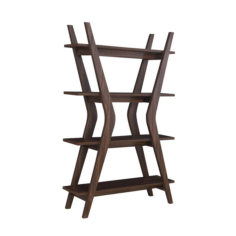 Lenkeffy Mid-Century Modern Dark Walnut Bookcase