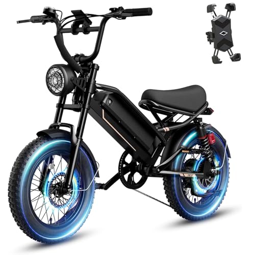 Electric Bike for Adults, 1500W 28MPH Max 55 Miles Electric Motorcycle with 48V Removable Battery, 16'' Fat Tire Full Suspension
