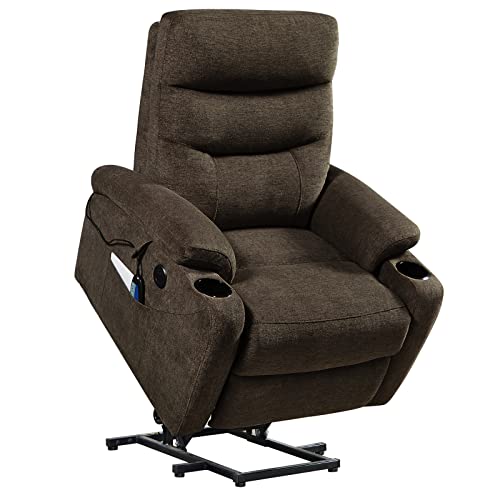 Lift Recliner Chair for Elderly,Power Vibration Massage Heated Arm Chair 2 Cup Holders,USB Charge Port