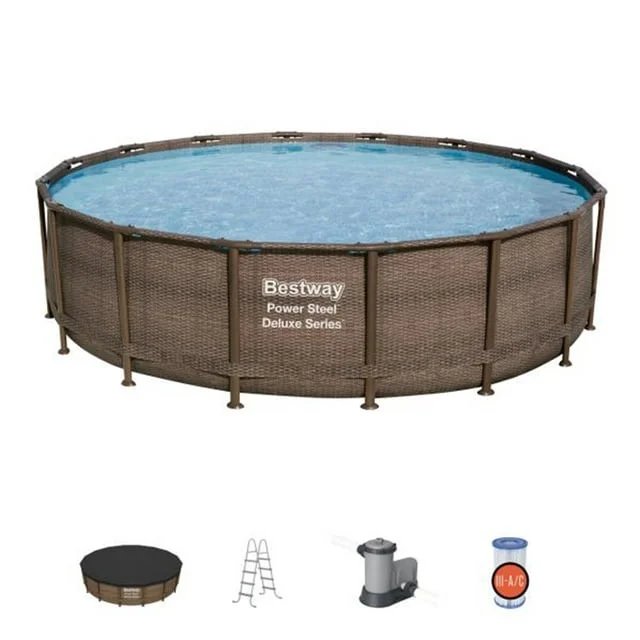 Bestway Power Steel 18’ x 48” Round Above Ground Pool Set