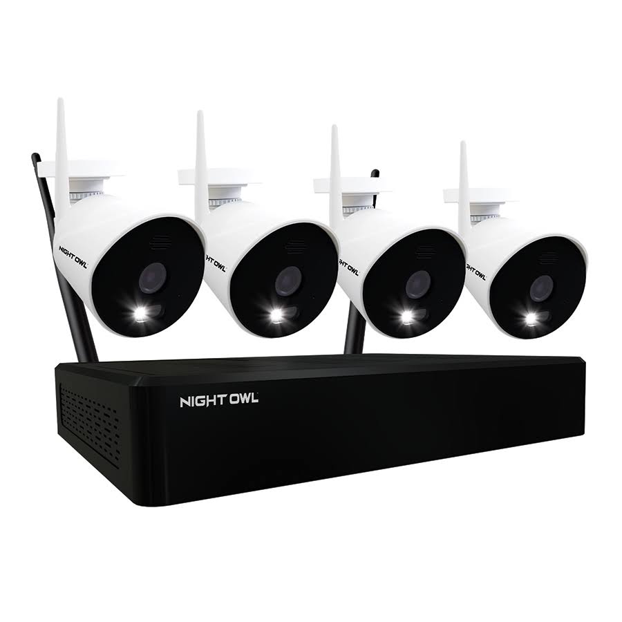Night Owl Wi-Fi NVR with 1TB Pre-Installed Hard Drive and Wi-Fi IP Spotlight Cameras with 2-Way Audio 51731873
