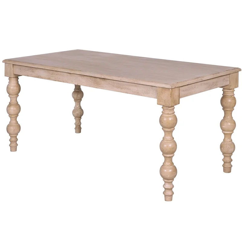 Casartis Living James 72" Rectangular Farmhouse Wood Dining Table in Natural