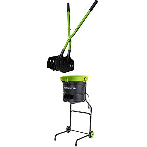 Earthwise 50002 Gator Grabber Leaf Clean-Up Tool & LM71313 Electric Leaf Shredder/Mulcher Bundle