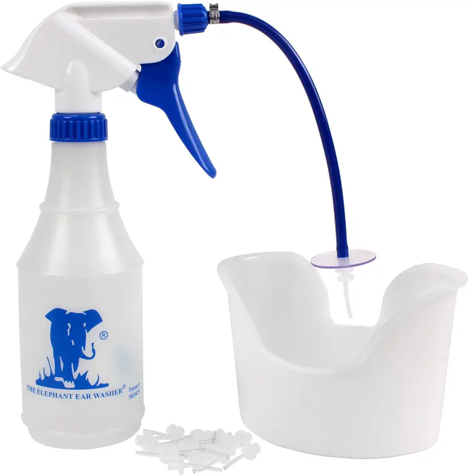 Doctor Easy Elephant Ear Washer Bottle System - Ear Wax Remover with Basin and 20 Extra Disposable Tips - Kansas Nuitrition - HNZSDS