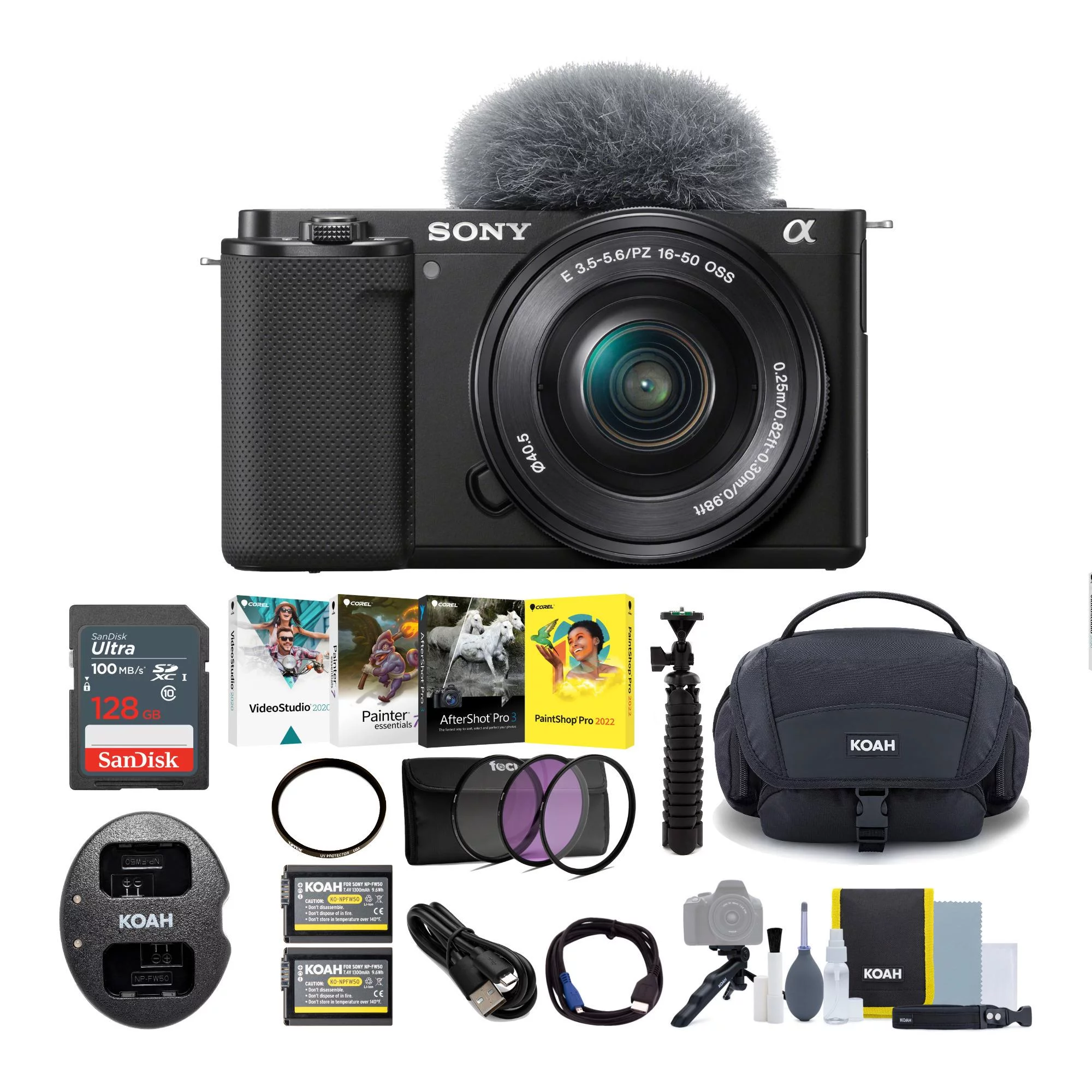 Sony Alpha ZV-E10 APS-C Mirrorless Camera with 16-50mm Lens and Accessory Bundle - Curated Treasures Market
