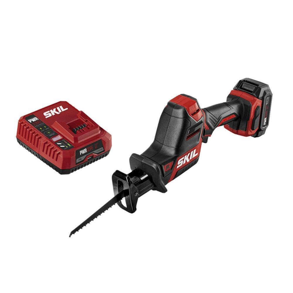 Skil PWRCore 12 12 Volt Cordless Brushless Compact Reciprocating Saw Kit (Battery u0026 Charger) RS582802