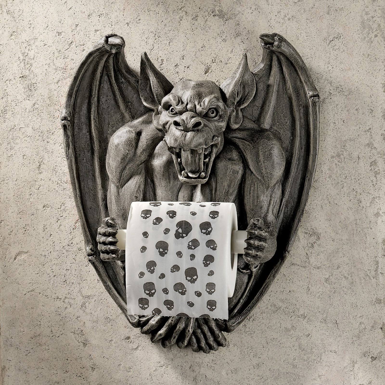Design Toscano Flush The Gargoyle Bathroom Tissue Holder