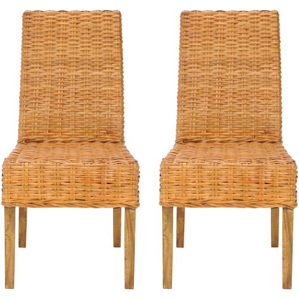 SAFAVIEH Sanibel Rattan Side Chair, Honey Oak, Set of 2