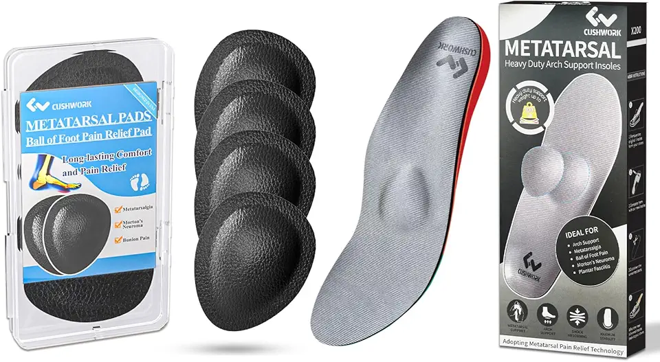 Metatarsal Pads & Orthotic Insoles Bundle - Pain Relief for Metatarsalgia, Morton's Neuroma, Ball of Foot Pain