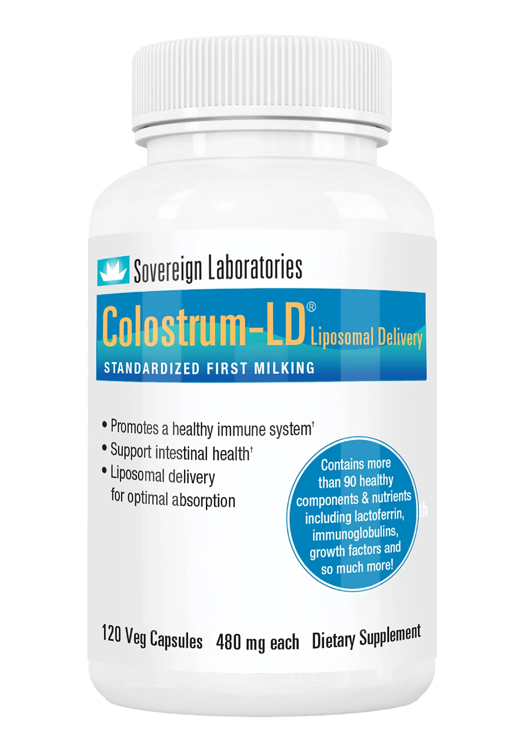 Colostrum-LD Colostrum Capsules - 120 Count - Liposomal Delivery - Kansas Nuitrition - HNZSDS