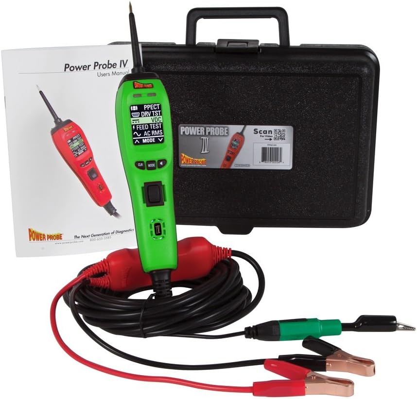 Power Probe IV w/Case & Acc - Green (PP405AS) [Car Diagnostic Test Tool Digital Volt Meter ACDC Current Resistance Circuit and Fuel Injector Tester]