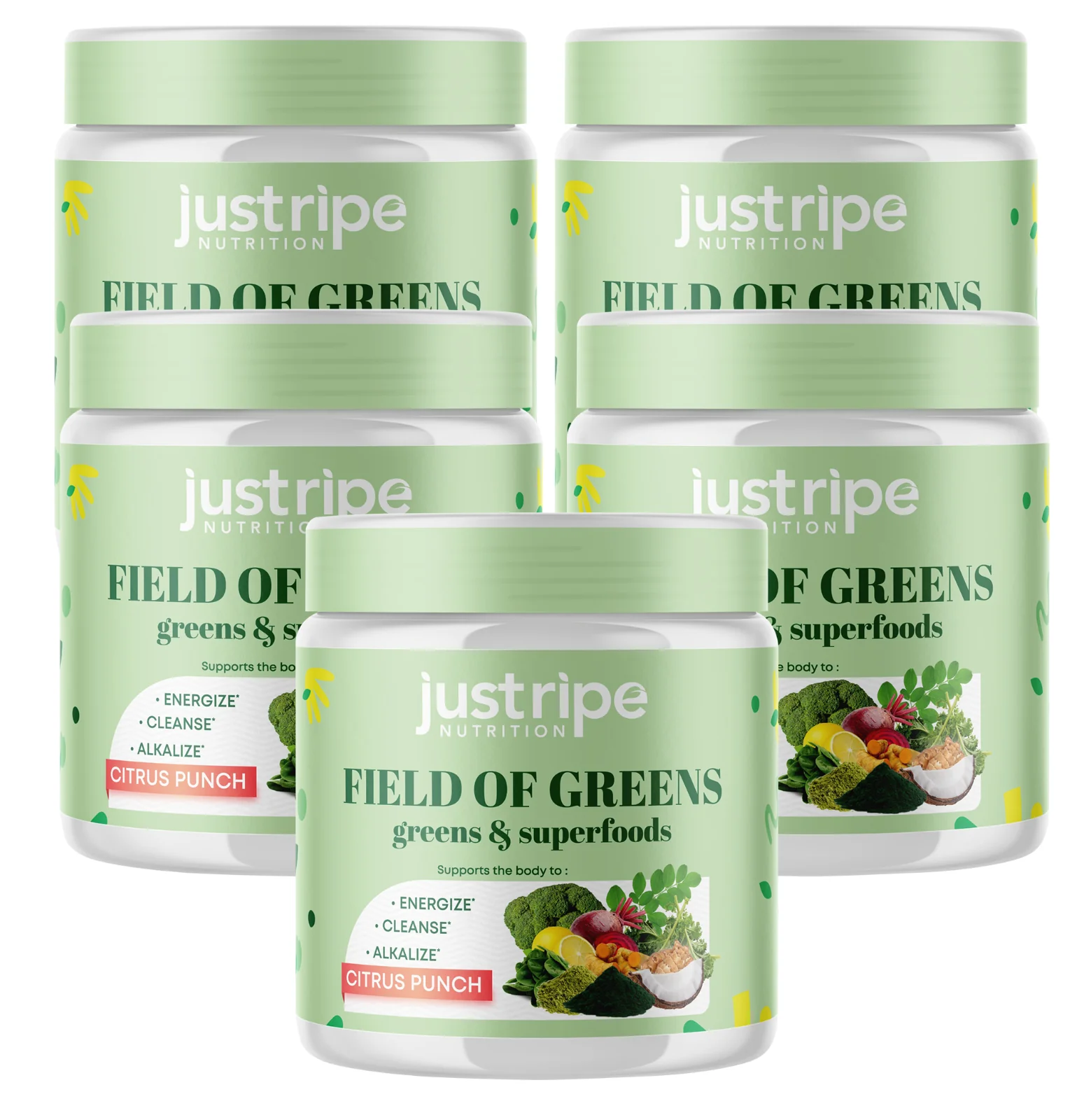 Just Ripe Field of Greens, Super Greens Powder Smoothie Mix for Boost Energy - Kansas Nuitrition - HNZSDS