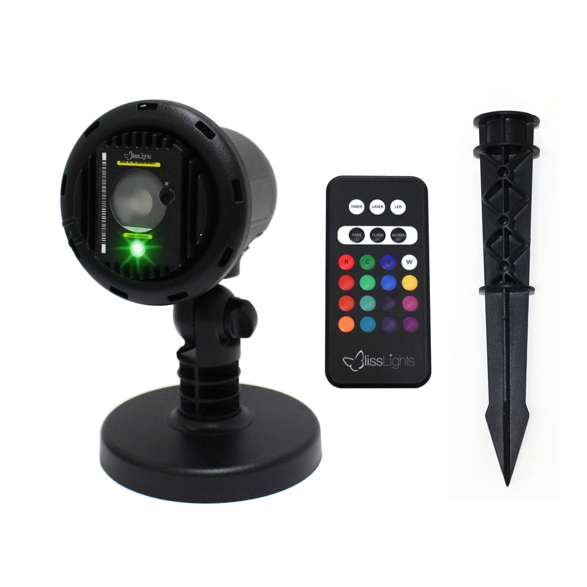 BlissLights Green Laser with 16 Color LED Projector