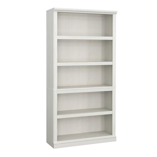 Sauder 5 Tier Book Shelf Wooden Bookcase Multipurpose Bookshelf for Home Office, Living Room, in Chalked Chestnut