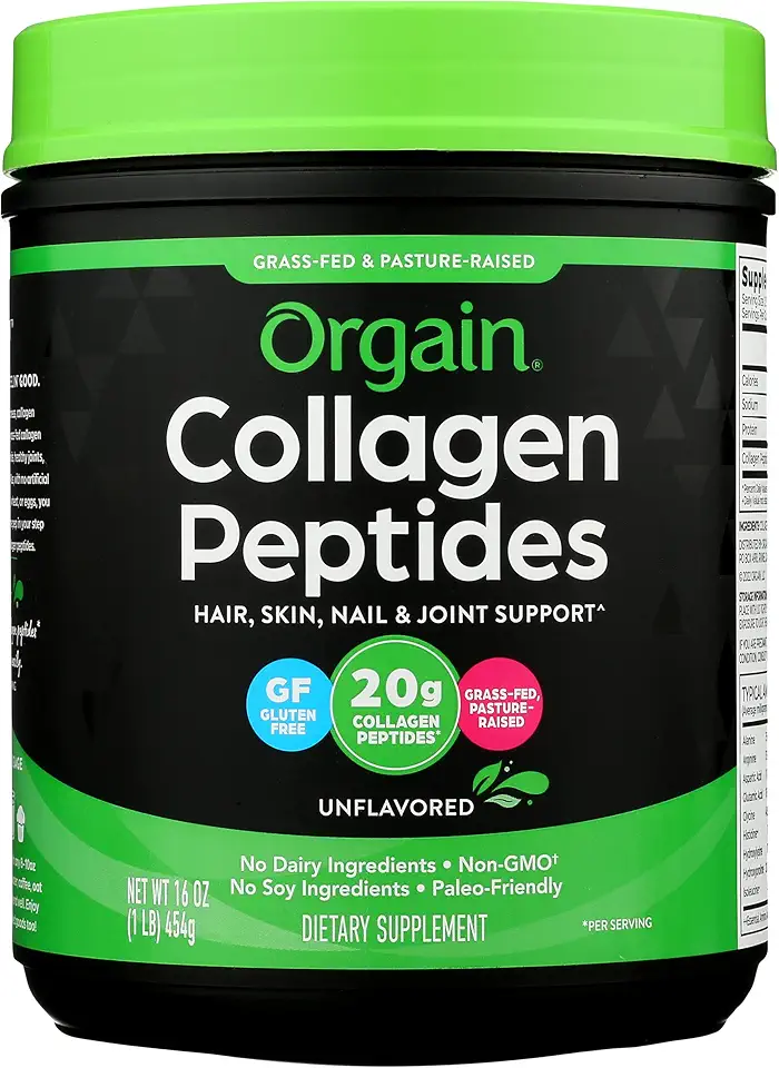 Orgain Collagen Peptides, Unflavored, Dairy Free, Sugar Free, Gluten Free & Non-GMO, 16 Oz - Kansas Nuitrition - HNZSDS