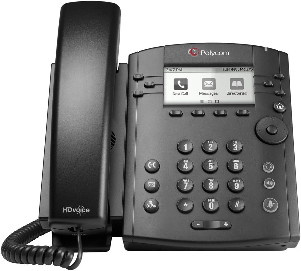 Polycom VVX 301 Corded Business Media Phone System - 6 Line PoE - 2200-48300-025 - AC Adapter (Not Included)