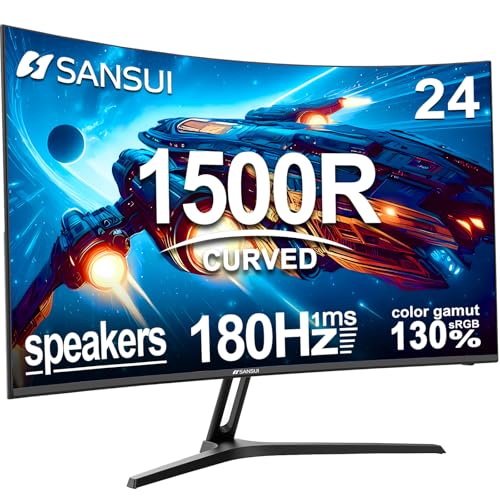 SANSUI 32 Inch Curved 240Hz Gaming Monitor High Refresh Rate, FHD 1080P Gaming PC Monitor HDMI DP1.4, Curved 1500R, 1Ms MPRT, HDR,Metal Stand