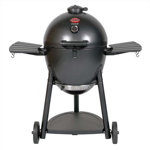 Char-Griller® AKORN® Kamado Charcoal Grill and Smoker with Cast Iron Grates, Warming Rack and Locking Lid with 445 Cooking Square Inches in Graphite
