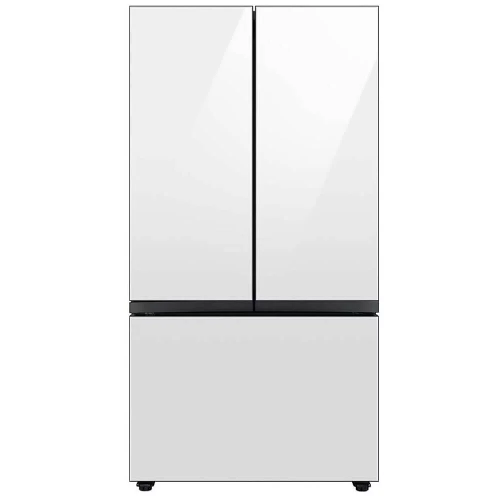 Samsung RF24BB660012 24 Cu. Ft. Bespoke White Glass 3-Door French Door Counter Depth Refrigerator