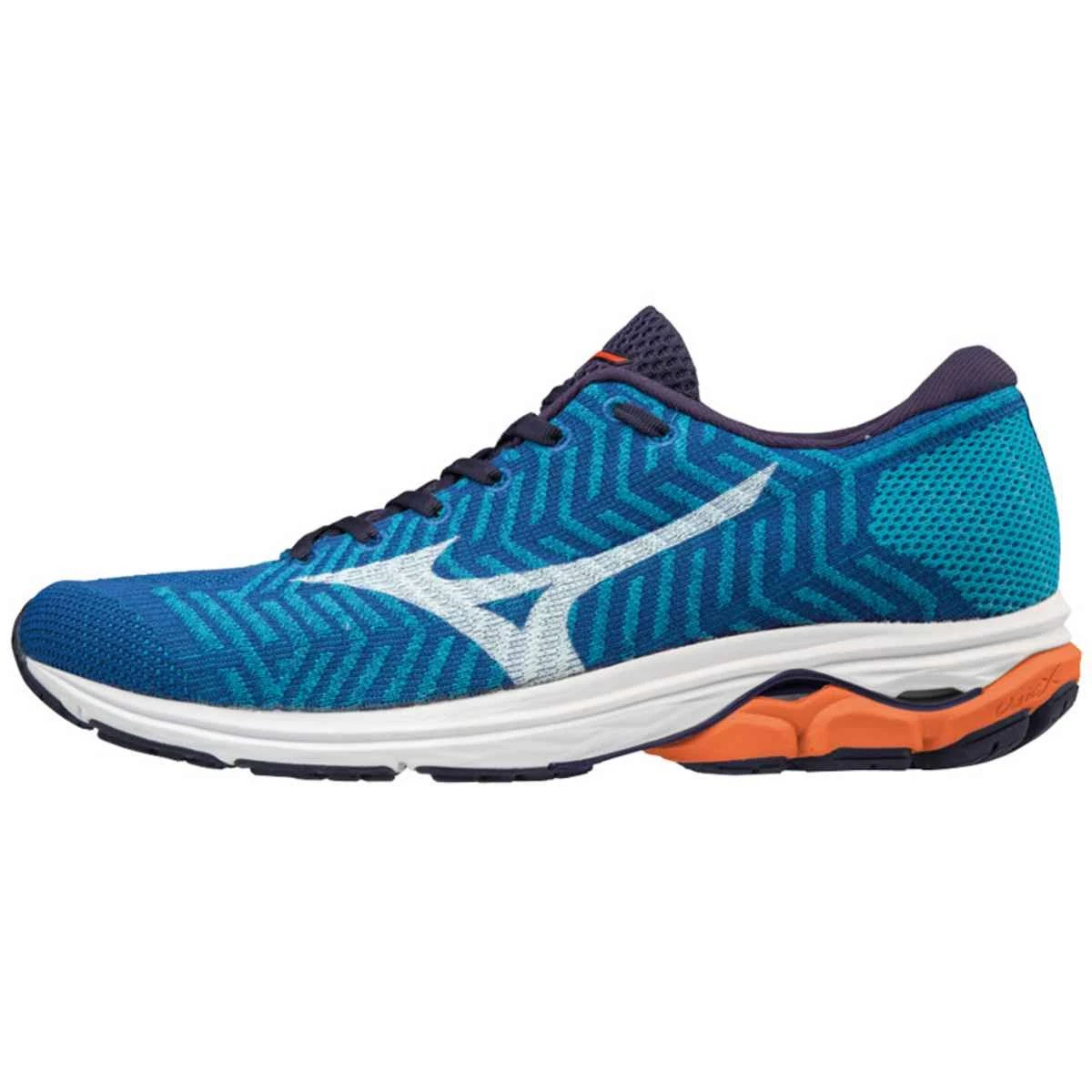 Mizuno - Men&s Waveknit R2 Running Shoe, Nautical Blue-Red Orange, Size 8