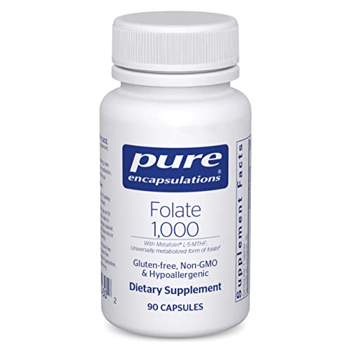 Pure Encapsulations Folate 1000 | Hypoallergenic Supplement with Metafolin L-5-MTHF* | 90 Capsules - Kansas Nuitrition - HNZSDS