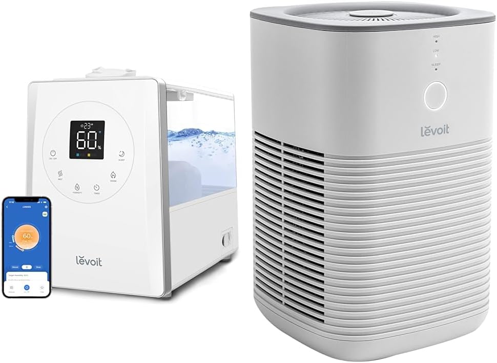 LEVOIT LV600S Smart Warm and Cool Mist Humidifiers for Home Bedroom Large Room & Air Purifier for Home Bedroom