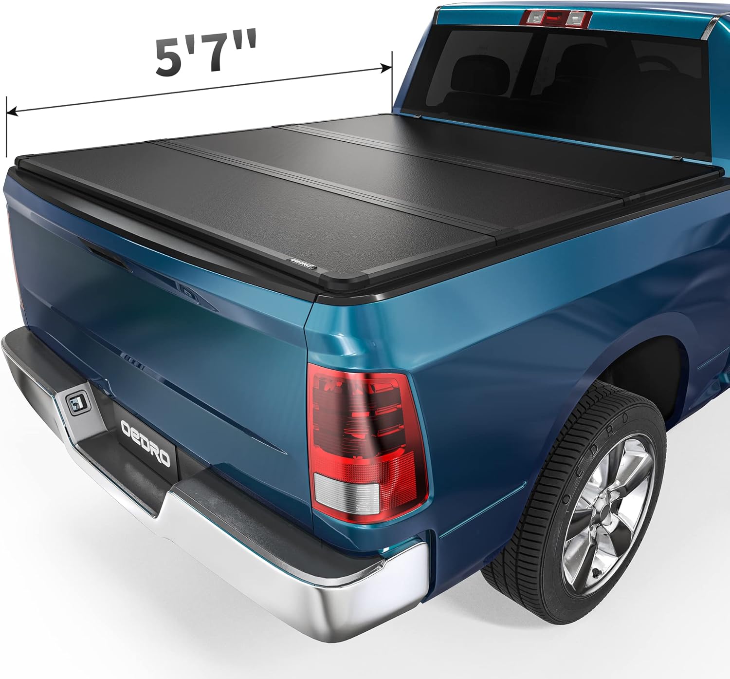 oEdRo Hard Tri-fold Truck Bed Tonneau Cover Compatible with 2009-2022 Dodge Ram 1500 (Classic & New), 5.6 ft Bed w/o RamBox