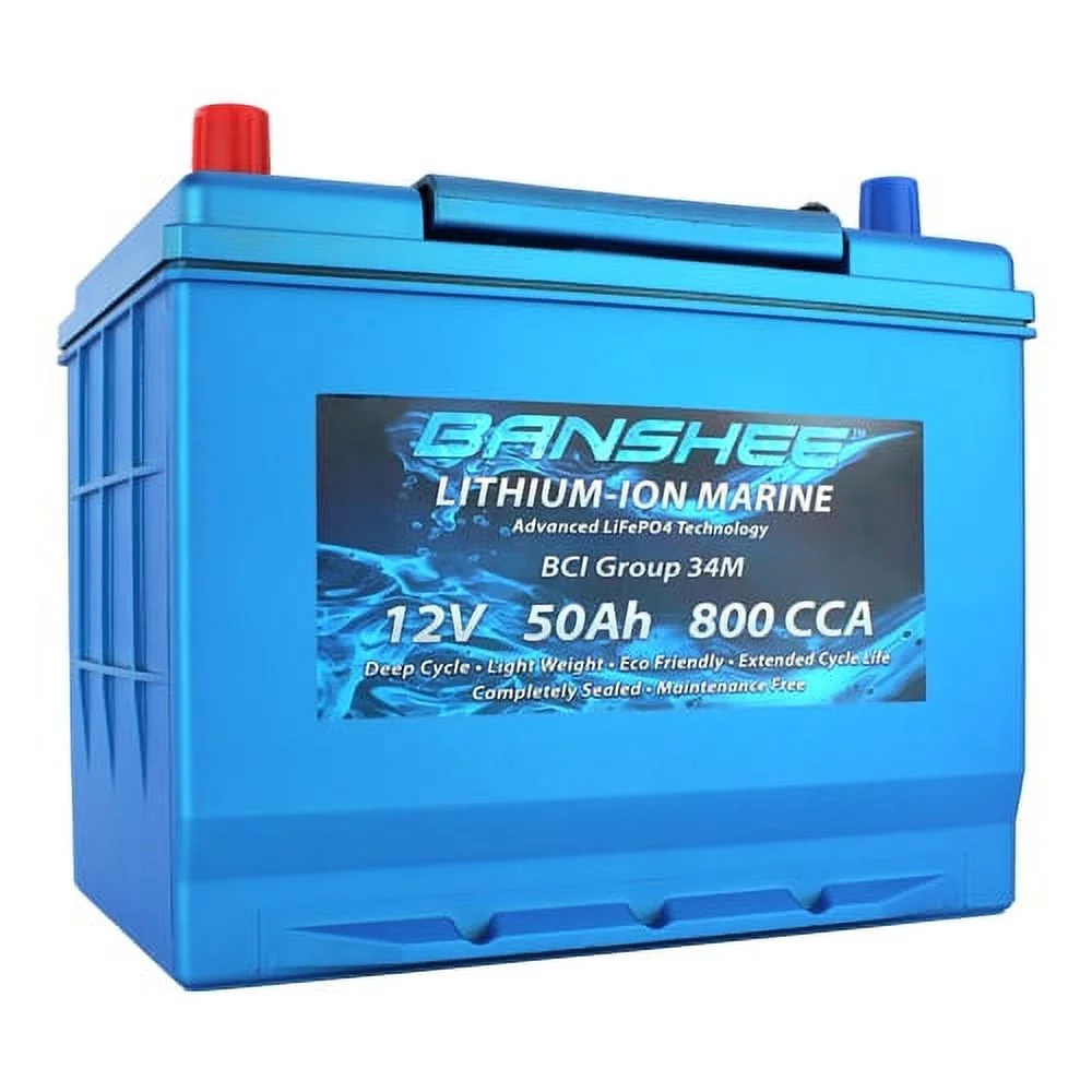 Deep Cycle Lithium Iron RV Battery Group 34 LiFeP04 800CCA